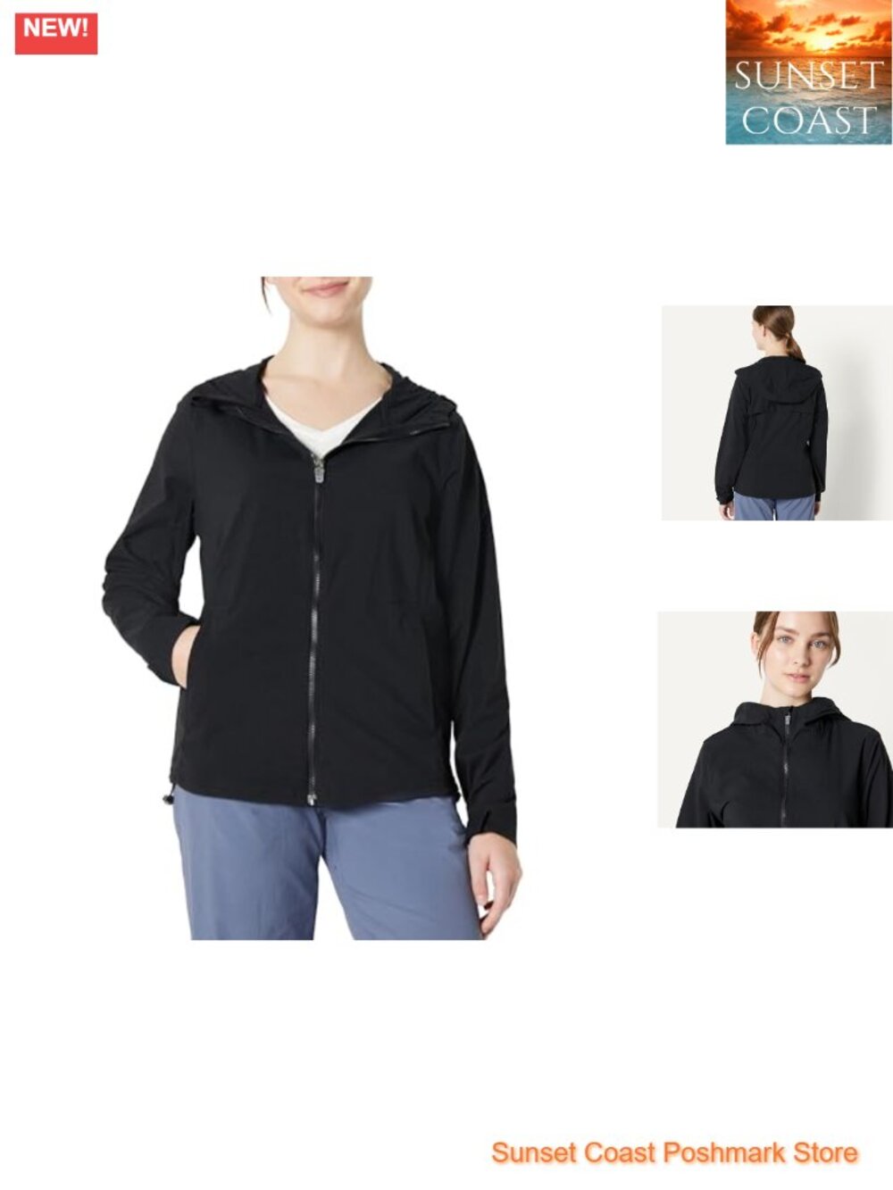 Women's Water Repellent Active Hiking Rain Jacket Packable